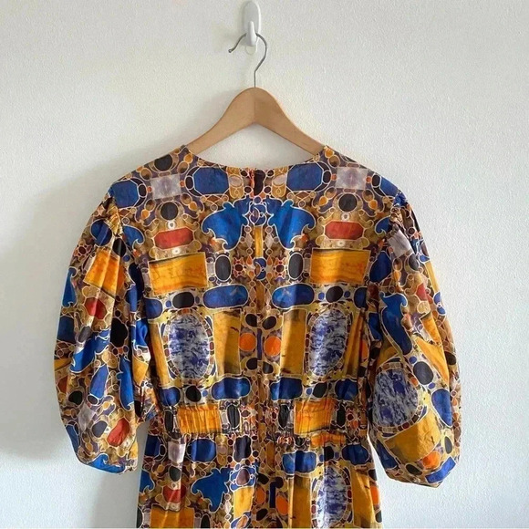 RHODE Pia Dress in Stone Rare Print Sz L - Picture 6 of 8